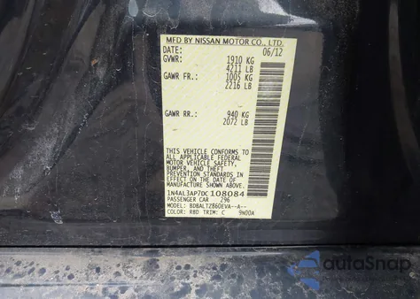 2013 Nissan Altima 2.5 Sv из США, поврежденный, VIN 1N4AL3AP7DC108084